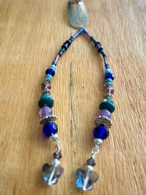 Boho Hair Beads-Handmade Hair Jewelry-Natural Materials-Peacock Collection-P1